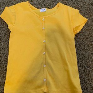 Yellow Button-Up Top -- Zara Kids
